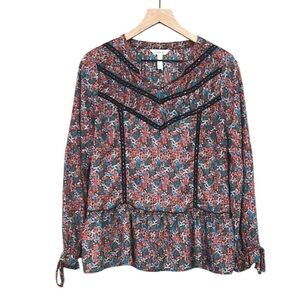 Matilda Jane Carol Choose Your Own Path Floral Long Sleeve Blouse Size Small